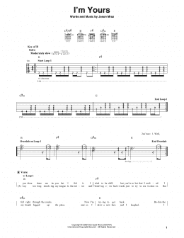 page one of I'm Yours (Guitar Lead Sheet)