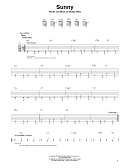 page one of Sunny (Guitar Lead Sheet)