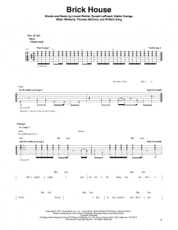 page one of Brick House (Guitar Lead Sheet)