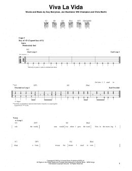 page one of Viva La Vida (Guitar Lead Sheet)