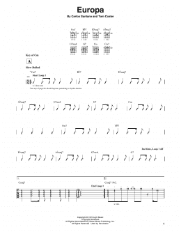page one of Europa (Guitar Lead Sheet)