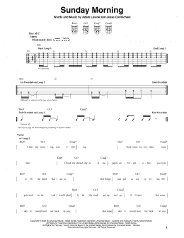 page one of Sunday Morning (Guitar Lead Sheet)