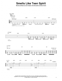 page one of Smells Like Teen Spirit (Guitar Lead Sheet)