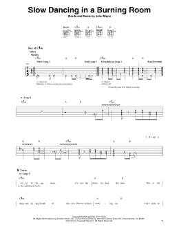 page one of Slow Dancing In A Burning Room (Guitar Lead Sheet)