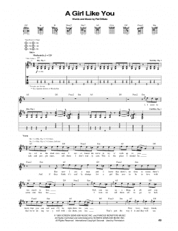 page one of A Girl Like You (Guitar Tab)