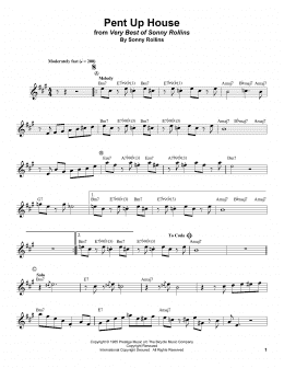 page one of Pent Up House (Trumpet Transcription)