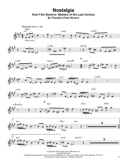 page one of Nostalgia (Trumpet Transcription)