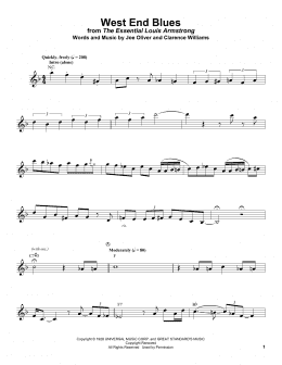 page one of West End Blues (Trumpet Transcription)