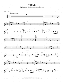 page one of Rifftide (Tenor Sax Transcription)