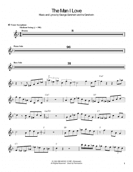 page one of The Man I Love (Tenor Sax Transcription)