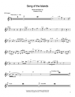 page one of Song Of The Islands (Trumpet Transcription)