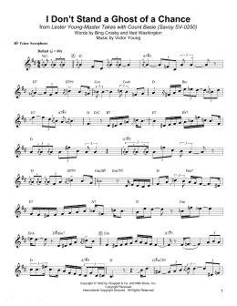 page one of I Don't Stand A Ghost Of A Chance With You (Tenor Sax Transcription)