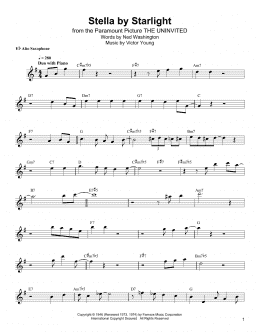 page one of Stella By Starlight (Alto Sax Transcription)