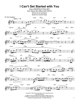 page one of I Can't Get Started (Alto Sax Transcription)