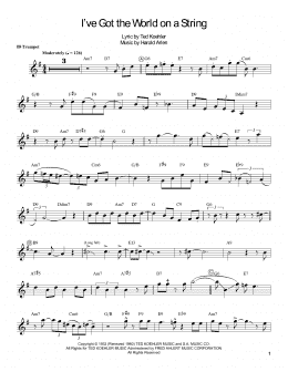 page one of I've Got The World On A String (Trumpet Transcription)