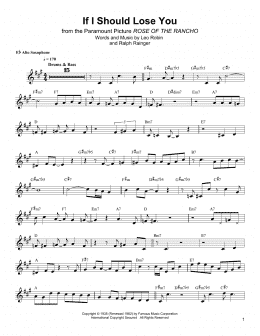 page one of If I Should Lose You (Alto Sax Transcription)