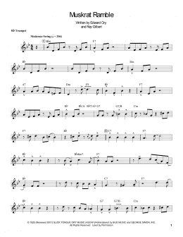 page one of Muskrat Ramble (Trumpet Transcription)