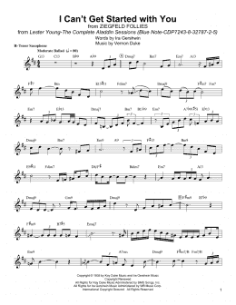 page one of I Can't Get Started (Tenor Sax Transcription)