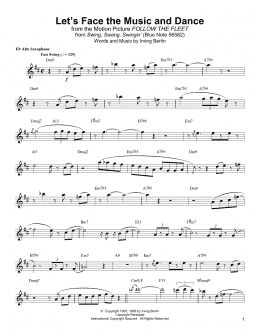 page one of Let's Face The Music And Dance (Alto Sax Transcription)