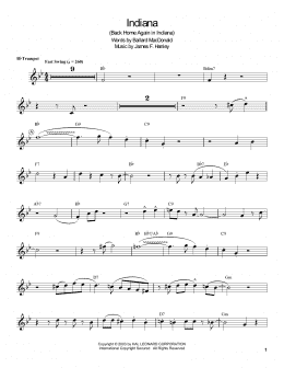 page one of Indiana (Back Home Again In Indiana) (Trumpet Transcription)
