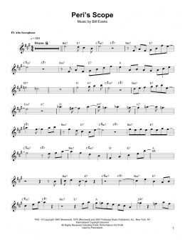 page one of Peri's Scope (Alto Sax Transcription)