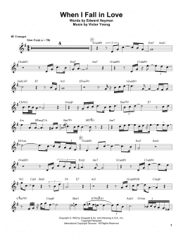page one of When I Fall In Love (Trumpet Transcription)