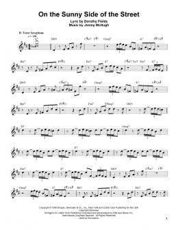 page one of On The Sunny Side Of The Street (Tenor Sax Transcription)