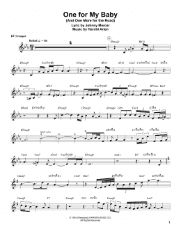 page one of One For My Baby (And One More For The Road) (Trumpet Transcription)