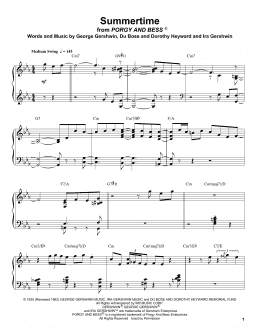page one of Summertime (Piano Transcription)