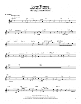 page one of Love Theme (Tema D'Amore) (Trumpet Transcription)