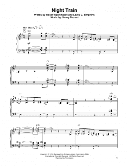 page one of Night Train (Piano Transcription)