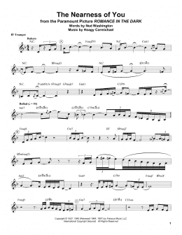 page one of The Nearness Of You (Trumpet Transcription)