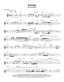 page one of Caruso (Trumpet Transcription)