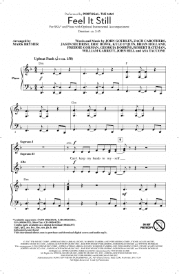 page one of Feel It Still (SSA Choir)