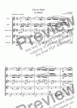 page one of Delibes- Flower Duet (from Lakme)