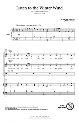 page one of Listen To The Winter Wind (3-Part Mixed Choir)