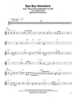 page one of Bye Bye Blackbird (Trumpet Transcription)