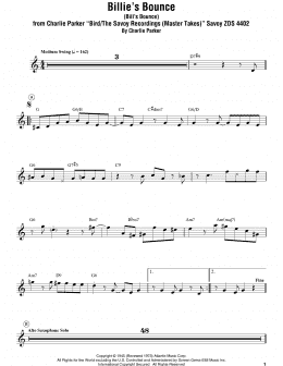 page one of Billie's Bounce (Bill's Bounce) (Trumpet Transcription)