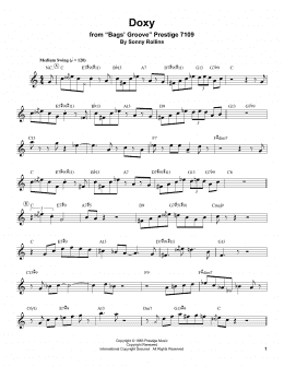 page one of Doxy (Trumpet Transcription)