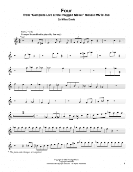 page one of Four (Trumpet Transcription)