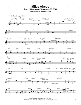 page one of Miles Ahead (Trumpet Transcription)