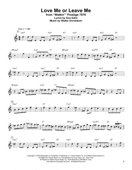 page one of Love Me Or Leave Me (Trumpet Transcription)