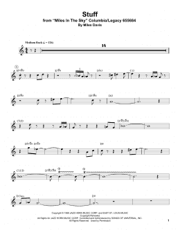 page one of Stuff (Trumpet Transcription)