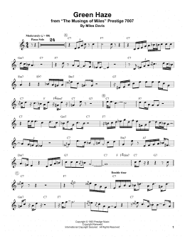 page one of Green Haze (Trumpet Transcription)