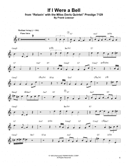 page one of If I Were A Bell (Trumpet Transcription)