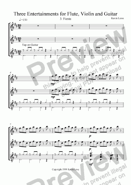 page one of 3 Entertainments for Flute, Violin and Guitar - Fiesta