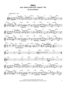 page one of Jeru (Trumpet Transcription)