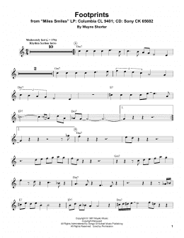 page one of Footprints (Trumpet Transcription)