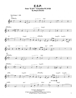 page one of E.S.P. (Trumpet Transcription)