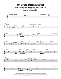 page one of On Green Dolphin Street (Trumpet Transcription)